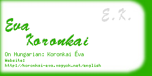 eva koronkai business card