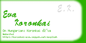 eva koronkai business card